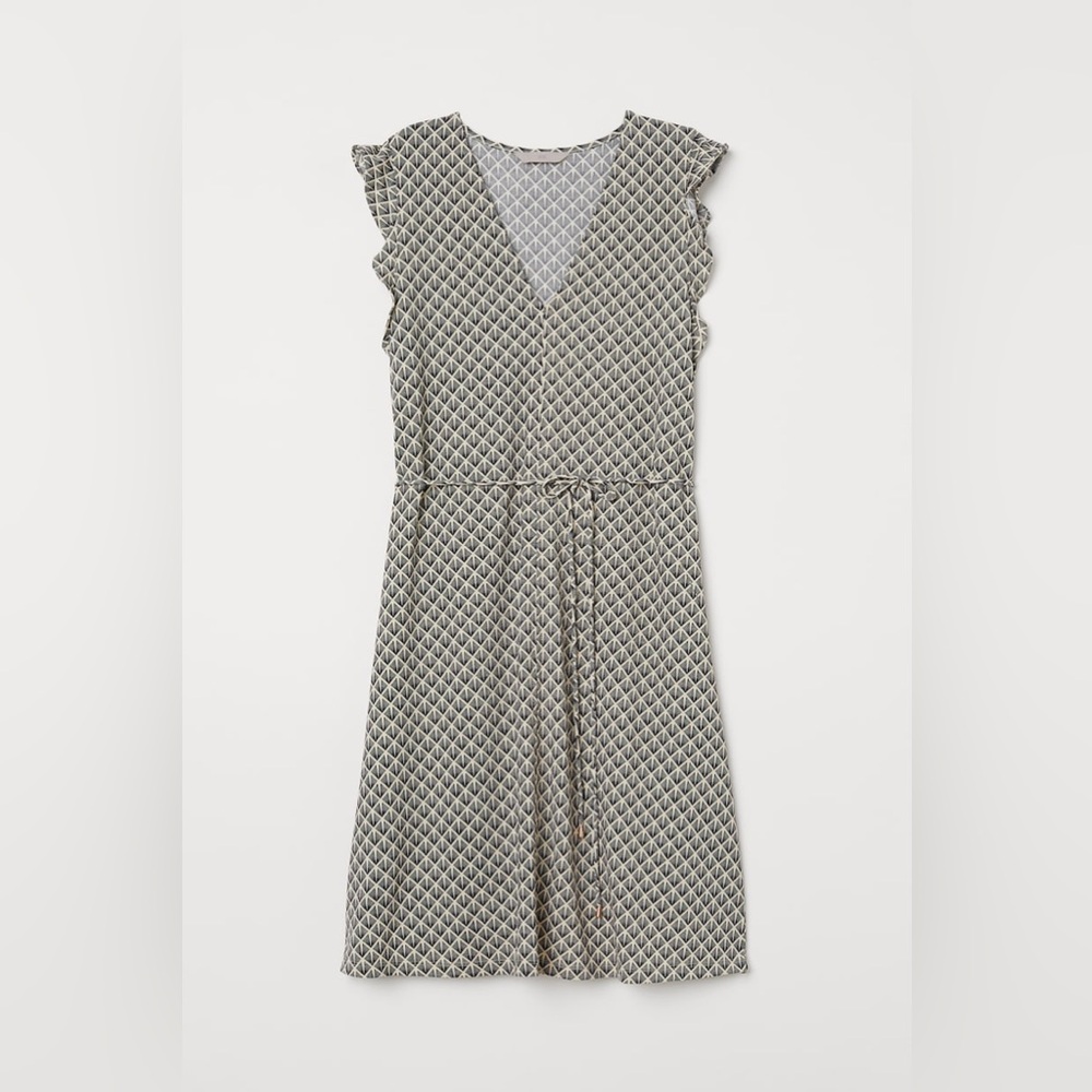 H&M Patterned Short Sleeve Dress XS